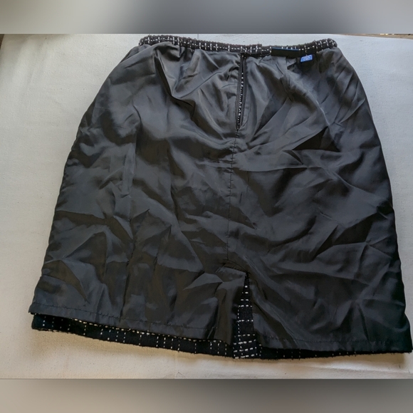 Karen Scott Tweed Skirt Black/White Women Sz 12 Lined Mini Acrylic Metallic Z-1 - Picture 8 of 12